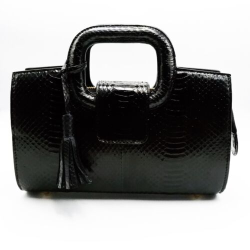 New Real Black Snake Leather Belly Skin Women Clutch Strap Handbag Purse. - Picture 4 of 12
