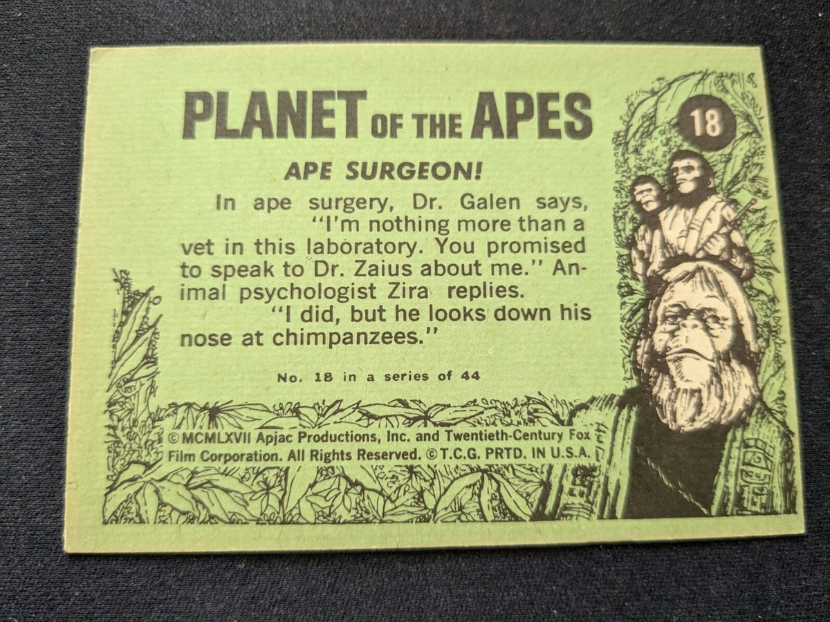1969 Topps Planet of the Apes Card # 18 Ape Surgeon! (EX) | eBay