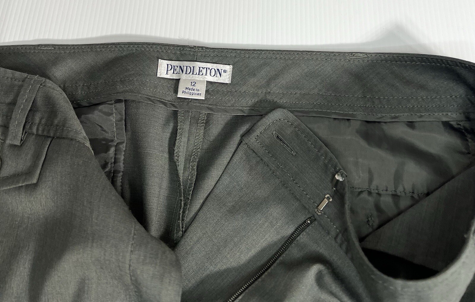 Pendleton  Women’s Gray Wool Flat Front Trousers … - image 13