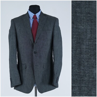 Herren Vintage D&G Wolle Seide Blazer 40R UK Größe gestreift schwarz Sport Mantel Jacke