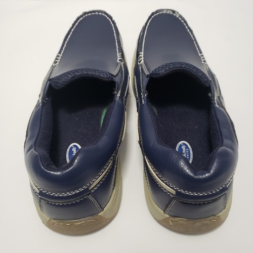 Dr Scholl's Mens Leather Boat Shoes Loafers Size 8D Slip-on Blue VGC - Picture 6 of 11