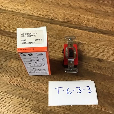 PASS & SEYMOUR P&S PS20AC1 20AC1 BROWN SINGLE POLE SWITCH 20 Amp 120-277 Toggle HBL1221