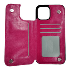 Wallet Card Holding Case Cover PINK For iPhone 14 PRO