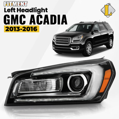 Halogen LED Tube Projector Headlight For 2013-2016 GMC Acadia Left Driver Side