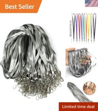 Affordable Grey Lanyards with Clip - 100 Pack Swivel Hook for Easy Access
