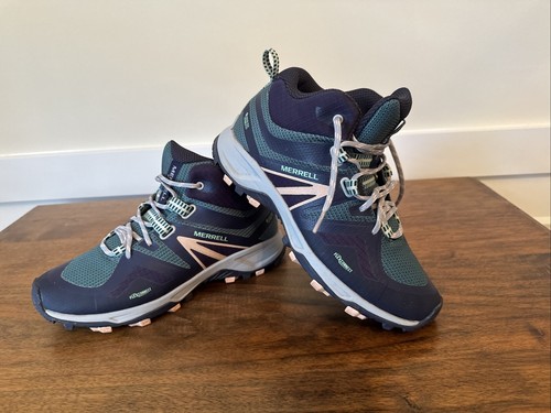 Merrill Hiking Boots Gore-Tex MQM Flex 2 Womens 8 Trail mid Shoe J033708 blue