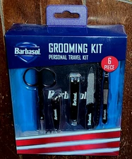 Barbasol 6 Piece Personal Travel Grooming Kit with Scissors, Nail Clippers, Nail