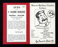 ANTI COMMUNIST PROPAGANDA FRANCE 1951 LEAFLET STALIN VERY GOOD