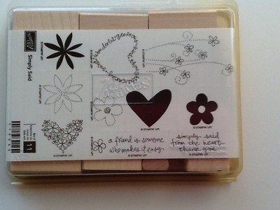 Stampin Up Retired "" Simply Said "" Wood Mount Stamp Set | eBay