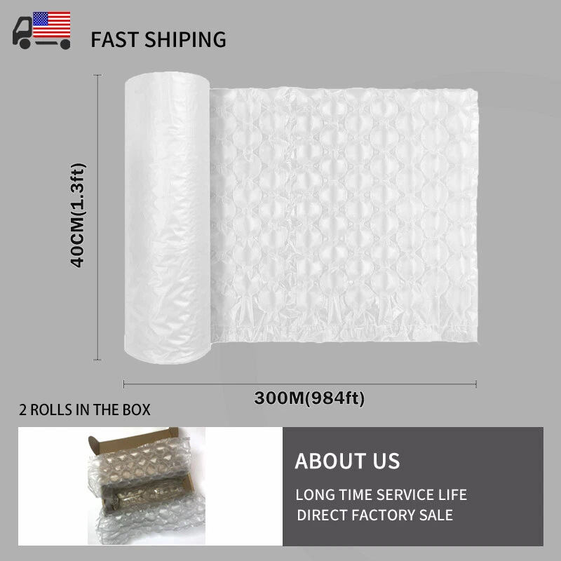 2 Rolls 984ft x16" Air Cushion Machine Film Bubble Pillow Packaging Padding Roll - product detail image 1