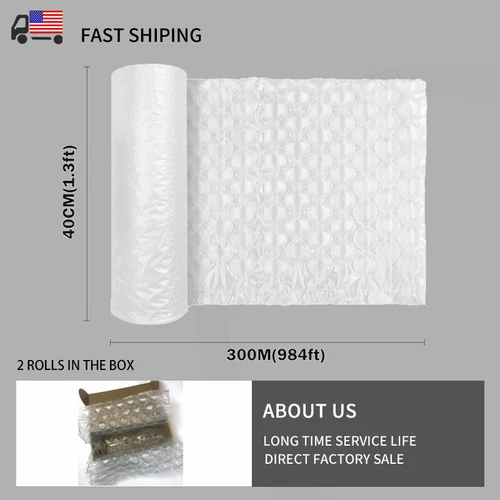 2 Rolls 984ft x16" Air Cushion Machine Film Bubble Pillow Packaging Padding Roll video thumbnail