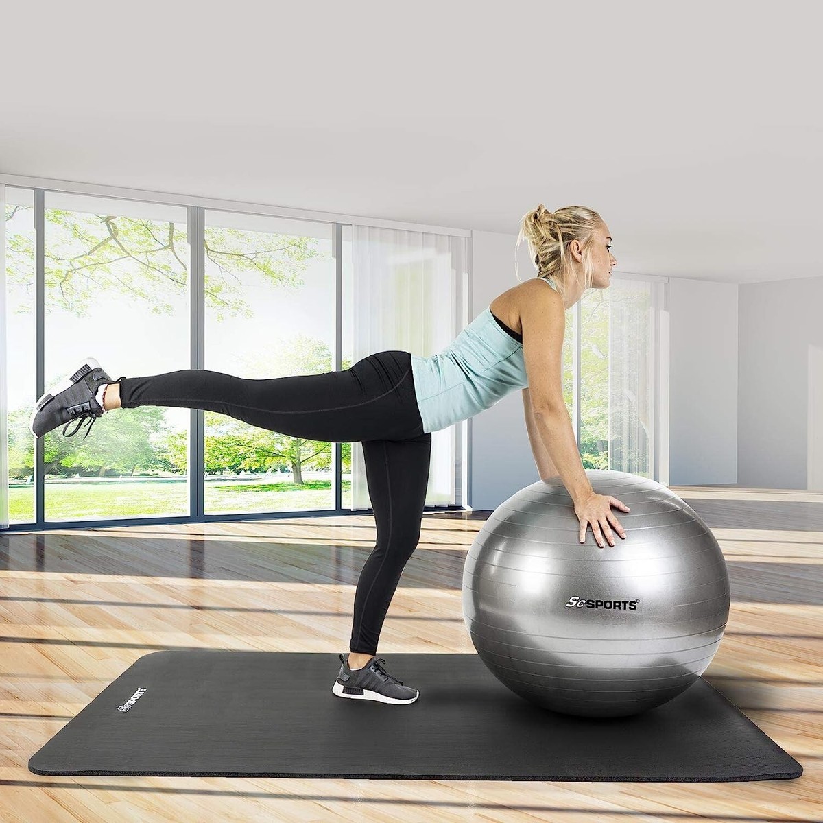 Tappetino Yoga ScSPORTS 190x80 Cm - Spessore 1,5 Cm Antiscivolo In Gomma NBR