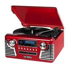 50's Retro Bluetooth Record Player &amp; Multimedia Center With Built-in Speakers...