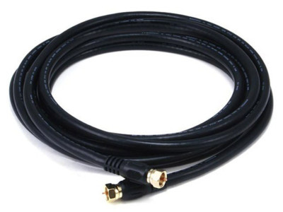 12ft RG6 (18AWG) 75Ohm  Quad Shield  CL2 Coaxial Cable w/ F Type Connector 3032