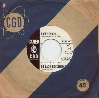 BOBBY RYDELL - Der Winter Was machst du?  7'' Italy PROMO Rock & Roll 1964 Sanremo