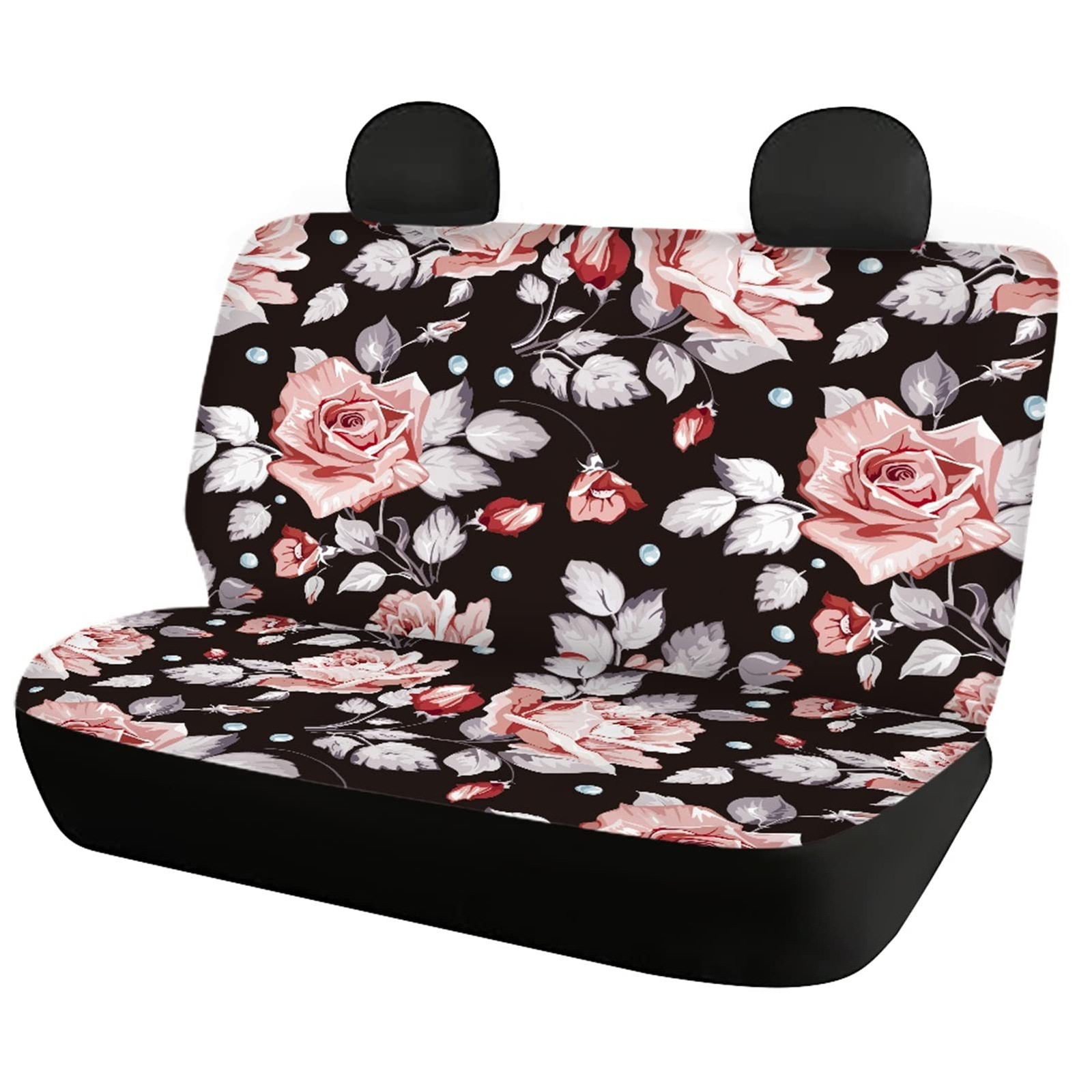 Watercolor Flower Auto Rear Bench Seat Protector Car Back Seat Covers Set of 2