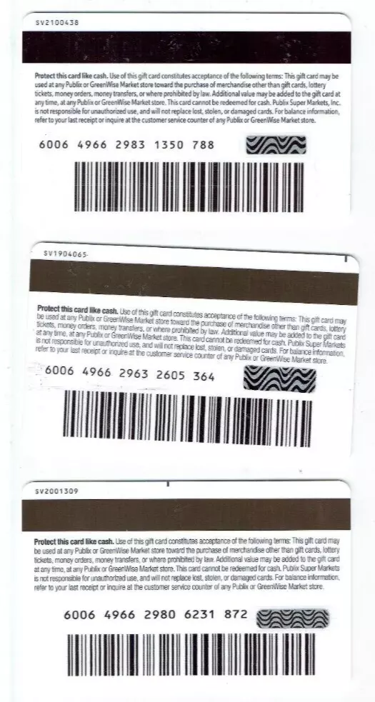 Publix Gift Card LOT of 3 Thanksgiving Fall Grocery Collectible NO Value