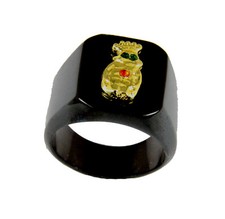 T21 Royal Order of Jesters Ring ROJ Jester Billiken Shriner Mens Bling