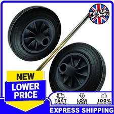 Heavy Duty Wheelie Bin Replacement Kit With Strong Metal Axle & Rubber Wheels