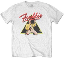 Queen Freddie Mercury Triangle White T-Shirt NEW OFFICIAL