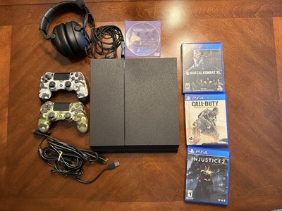 Sony PS4 Console Bundle CUH-1001A w/2 Controllers Headset HDMI USB & 4 Games
