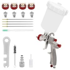 LVLP R500 Paint Spray Gun Kit 1.3/1.5/1.7/2.0mm Nozzles for Car Home Furniture
