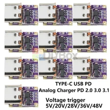 10X USB PD Type-C DC 5V 20V 28V 36V 48V Adjustable Voltage Power Trigger Module