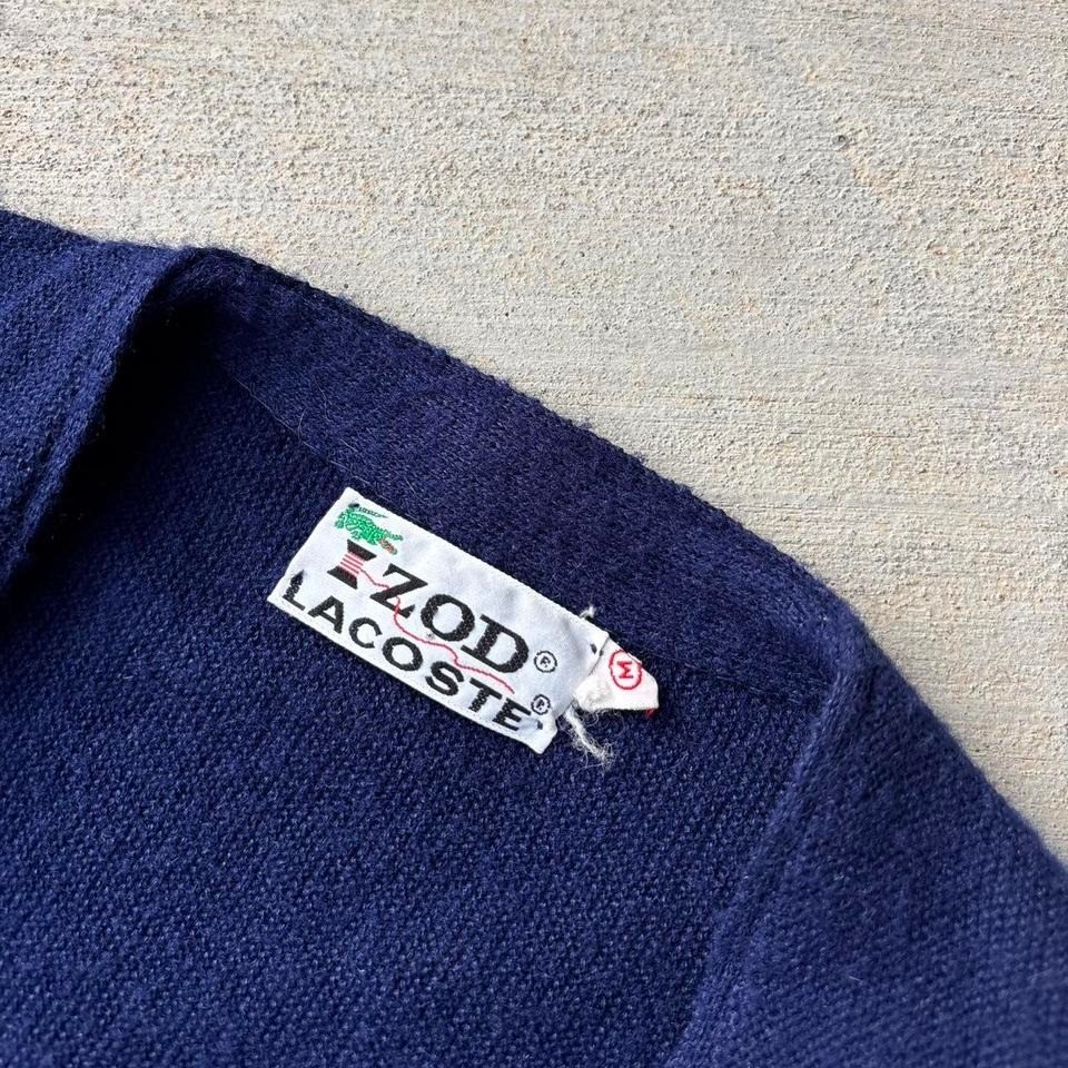Vintage Izod Lacoste Blue Cardigan Sweater Size Medium thumbnail 2