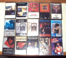 Lot of 15 Great Rock Cassette Tapes 70s 80s Doors Cream Led Zep