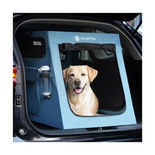 Snagle Paw Portable Dog Crate for Car Travel, Collapsible Large Dog Travel Cr...