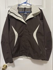 The North Face Women's Full Zip Hooded Jacket Hy Vent Brown Windbreaker Medium