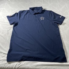 Dallas Cowboys Polo Shirt Men  s XL Nike Dri-Fit Navy Blue NFL Short Sleeve EUC