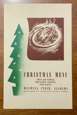 WWII Army Air Forces Pilots Pre-Flight School Christmas Menu & Roster Maxwell