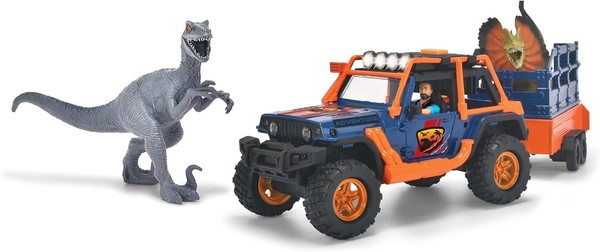 Dickie Toys Dino Commander Jeep AnhäNger Figuren Dinos Spielzeugauto 40 Cm-image