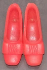 Vintage Barbie Doll Hot Pink Bow Squishy Low Heels Shoes Japan