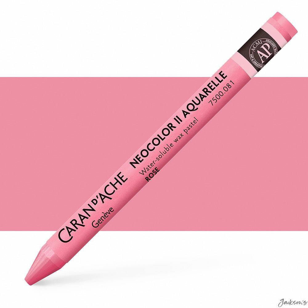 Caran d'Ache Neocolor II Watercolour Crayon Wax 1 Stick Pink Drawing