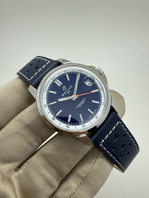 2026 Breitling Top Time Blue Dial Leather Stainless Steel 38mm Watch AB3113 B+P