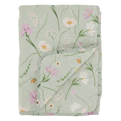 Chic Antique Aix Quilt mit Blumen Grün