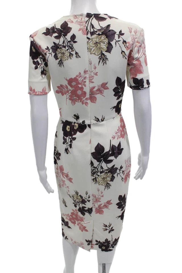 Vestido de mujer Lover estampado floral cuello en V manga corta blanco multicolor talla 4 Foto 3 de 4