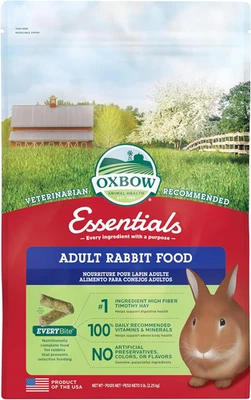 OXBOW ANIMAL HEALTH LLC Oxbow Essentials Rabbit Food, Adult Rabbit, Made with Oxbow Timothy Hay, Pet Pel