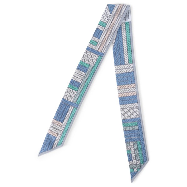 74013 authentisch HERMES blau Seide KLEIDER H TWILLY Schal Jeans Perlen Vert