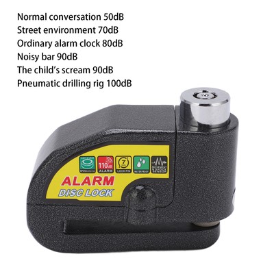 (Schwarz) Bike Disc Brake Lock Anti Theft Elektrisches Motorrad Alarm Disc L LI
