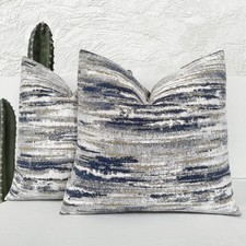 Decorative Throw Pillow Covers 26x26 Inch Set of 2, Navy Blue - Chenille for ...