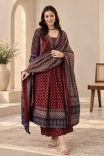 Women Rayon Indian Salwar Suit 3Pc Printed Kurta Pant Dupatta Ethnic Wear