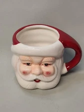 Pottery Barn Santa Claus Ceramic Mugs, Hot Chocolate Mugs