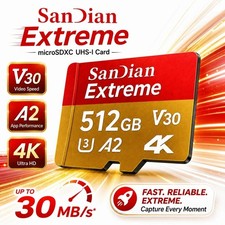Micro SD TF Memory Card 128GB 512GB Class 10 High Speed Storage Flash Card