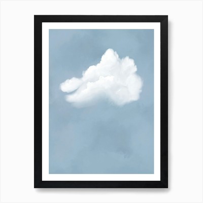 Wolkenhimmel hellblau Kunstdruck gerahmt Wandbild Poster Leinwanddruck Bild