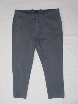Men's J. Crew Sutton Chino Gray Flat Front Work Pants, Size 34 X 32, As IS