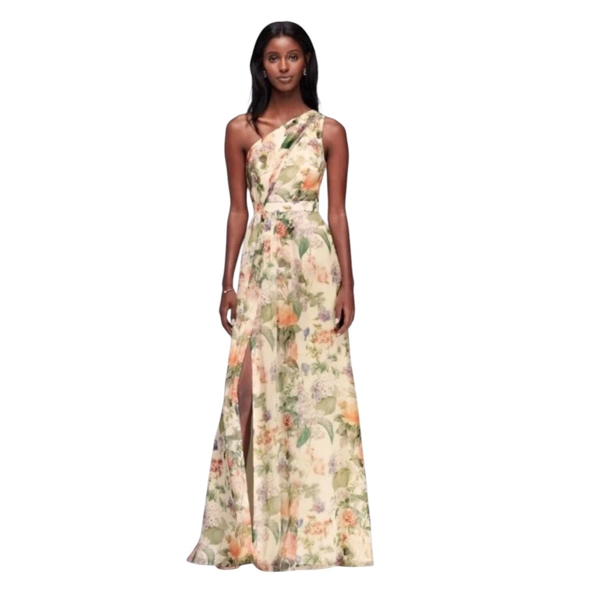 chiffon david's bridal bridesmaid dress Chiffon Short Sleeve A-Line Dress