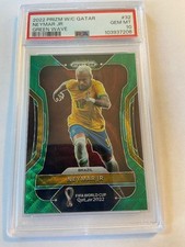 Neymar Jr 2022 Panini Prizm World Cup Green Wave #32 Prizm Card Gem Mint PSA 10